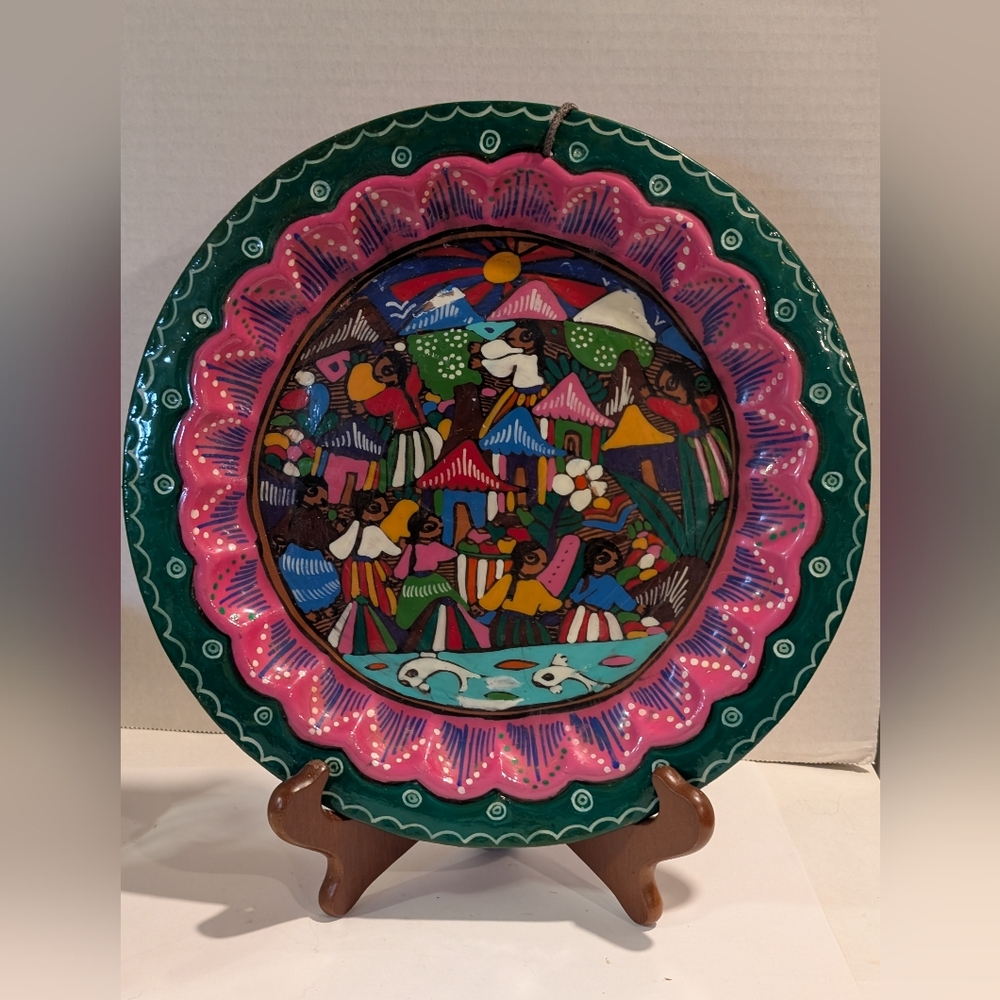 Mexican Plate/Tray Decor. Detailed Handmade Painted.